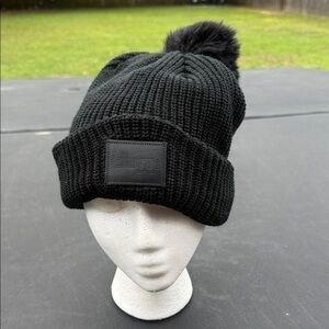 SUGR Black Knit Pom Beanie - Women's Winter Hat